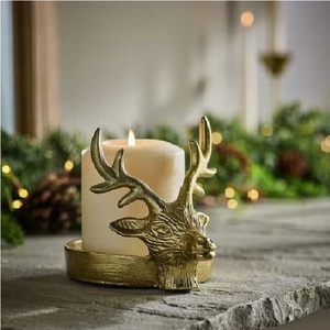 Portavelas de Metal Vintage con Cabeza de Ciervo, Estilo Artesanal, Decoración para Árbol de Navidad, Duradero, Ecológico, Personalizable en Tamaño y Color - Product Image 5