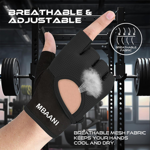 Guantes de Gimnasio sin Dedos con Protección para la Palma, Transpirables y Ligeros para Levantamiento de Pesas, Ciclismo y Dominadas - Product Image 4