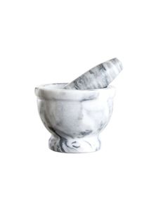 Kitchen Marble Mortar And Pestle Set For Grinding Spices Herbs <b>Garlic</b> And Making <b>Fresh</b> Masala At Home - Product Image 2