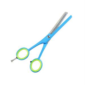 Ciseaux pour cheveux clairsemés, lame en acier inoxydable, manche en plastique bleu, manche long, pointe arrondie pour la coupe de cheveux - Product Image 5