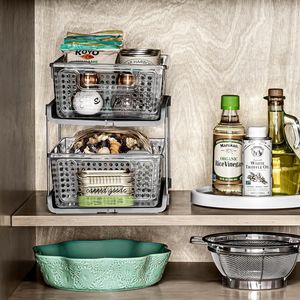 2-Tier Under Cabinet <b>Storage</b> Organizer with Pull Sliding <b>Drawers</b> for Kitchen Cleaning Supplies Sponges Bottles Undersink <b>Storage</b> - Product Image 2