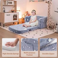 Canapé pliable pour enfants, canapé en peluche pour fille et garçon, meuble pour enfants, canapé compressé à rabat 2 en 1