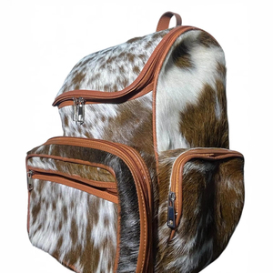 <b>Real</b> Cowhide Hairon <b>Backpack</b> Luxury Genuine <b>Leather</b> Travel Bag Western Design Custom Logo OEM ODM LHBP-0227 - Product Image 1