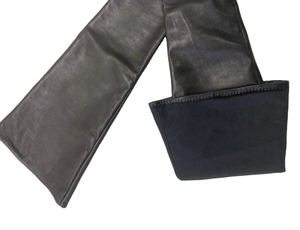 Leather Opera Length <b>Gloves</b> Black Plain Unlined Winter Business Daily Use - Product Image 5