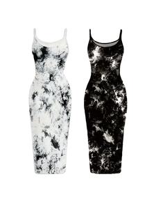 Slim Fit Flare Leopard Print Floor-Length <b>Sexy</b> Ribbed Crew Neck Sleeveless Solid Spring Summer Women's Clothing Bangladesh - Product Image 4