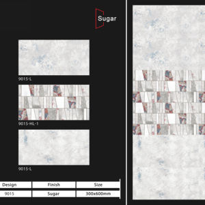 Carreaux muraux en céramique modernes 300x600mm pour salle de bain et cuisine, finition brillante ou mate, texture effet sucre, design mural intérieur luxueux - Product Image 1