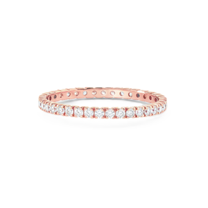 Magnifique alliance de fiançailles minimaliste en or massif 10K/14K avec diamants de laboratoire ronds certifiés IGI, bague d'éternité complète pour anniversaire - Product Image 2
