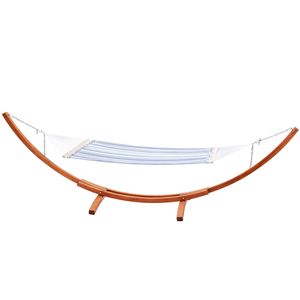 Supporto Universale per Amaca in Legno per 2 Persone, Capacità 475 Libbre, Telaio Regolabile ad Arco in Legno di Larice per Amache da 9-13 Piedi - Product Image 1