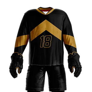 Uniforme de hockey sur glace d'hiver unisexe pour adultes, taille personnalisée, logo personnalisé, design personnalisé imprimé, stock disponible, 100% polyester, séchage rapide - Product Image 4