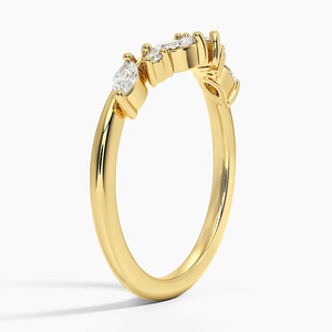Anillo en V con Diamantes Marquise de Contorno Curvo y Diamantes Redondos - Product Image 3