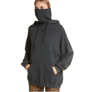 Sweat à capuche respirant style ninja épais, masque cagoule double couche, pull à capuche oversize en coton pour l'hiver, streetwear - Product Image 1