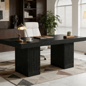 Scrivania Classica Convertibile in Stile Legno Melaminico per Ufficio del Capo, CEO, Villa, Hotel, Ospedale o Camera da Letto - Product Image 1