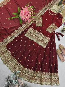 India Exclusive 3 Piece Short Kurti with lehenga Pair with Dupatta In Sequence Embroidery & Real Mirror Work Suit - Product Image 2