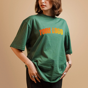 เสื้อยืดแขนสั้นผู้หญิงทรงปกติ ผ้าฝ้าย 100% น้ำหนักมาก สีพื้น ใส่สบาย ระบายอากาศได้ดี เป็นมิตรกับสิ่งแวดล้อม ตกแต่งด้วยลายปัก - Product Image 1