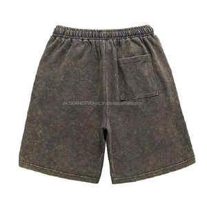 Pantalones cortos de verano con lavado ácido y logotipo personalizado para hombre Pantalones cortos de algodón en blanco de estilo callejero vintage con impresión de transferencia por sublimación - Product Image 3