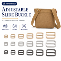 Boucles de réglage en métal à trois glissières pour sacs à bandoulière, ceintures et vêtements