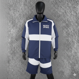 Conjunto Deportivo Rexfit al por Mayor, Chaqueta Cortavientos Reflectante Personalizada para Hombre, Chaqueta con Cierre Completo y Pantalones Cortos, Conjunto Deportivo al por Mayor - Product Image 3