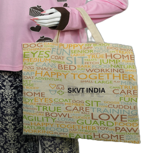 Women's <b>Large</b> Size 100% Organic Cotton Canvas Grocery Tote Bag Reusable Recycled Custom Logo <b>Printed</b> Eco-Friendly Bulk Letter - Product Image 5