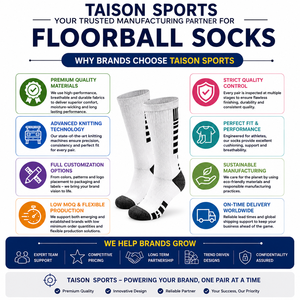 Professional 200 GSM Breathable Floorball <b>Knee</b> Socks Cotton Polyester Spandex Custom Jacquard Logo - Product Image 5