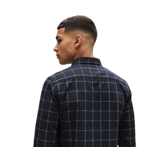 <b>Black</b> Navy Plaid Men Flannel Shirt Long Sleeve <b>Button</b> Down Checkered Casual Shirt Soft Brushed Fabric Outdoor Streetwear - Product Image 4