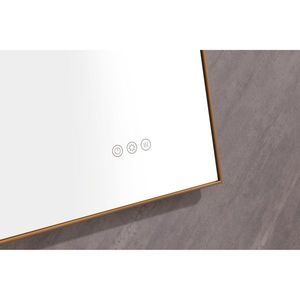 Specchio da Bagno LED Retroilluminato 42x24 Pollici con Pulsante Touch Intelligente, Montaggio a Parete, Antiappannamento e Funzione Memoria, Cornice in Metallo - Product Image 4