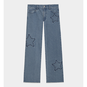 Jeans amples pour femmes, broderie personnalisée, ultra-doux, respirant, écologique, tissu de qualité supérieure, séchage rapide, uni, décontracté - Product Image 1