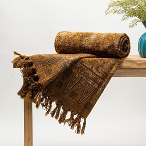 Bloque de mano Sun-Sofá de algodón con estampado floral Throw Hermosa colección de sofá de algodón para sala de estar - Product Image 1