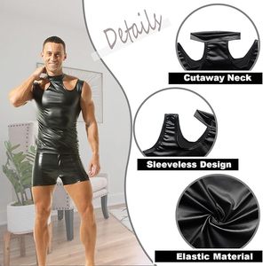 เสื้อกล้ามหนังเทียมปักโลโก้สำหรับผู้ชาย เสื้อกล้ามผ้าฝ้ายหนา 180 กรัม สไตล์ลำลองสำหรับฤดูร้อน - Product Image 3