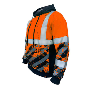Fournisseur en gros PUFFIN SPORTS – Sweats à capuche de travail haute visibilité en polyester fluorescent réfléchissant, antistatiques et respirants - Product Image 3
