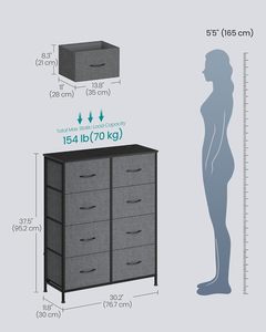 ตู้ลิ้นชักผ้าสีเทาสไตล์โมเดิร์น 8 ช่อง สำหรับเฟอร์นิเจอร์ห้องนอน - Product Image 2
