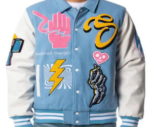 Blouson universitaire grande taille pour homme, personnalisable, uni, avec manches en cuir, vente en gros, blouson vierge en toile, blouson universitaire - Product Image 1