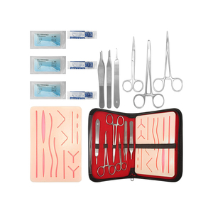 Kits de práctica de sutura con instrumentos quirúrgicos para estudiantes de medicina, con tijeras, pinzas, almohadillas de piel y estuche, para fines educativos. - Product Image 1