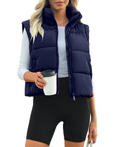 Chaleco acolchado recortado personalizado para mujer con diseño único Ropa exterior impermeable Muestra gratis - Product Image 4