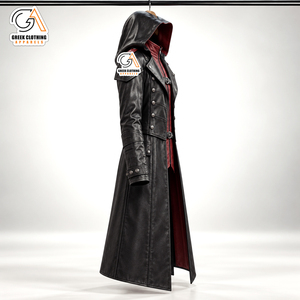 Vêtements grecs pour hommes, veste d'hiver longue matelassée en coton polaire imperméable, coupe-vent, respirante, style vintage moto biker - Product Image 3