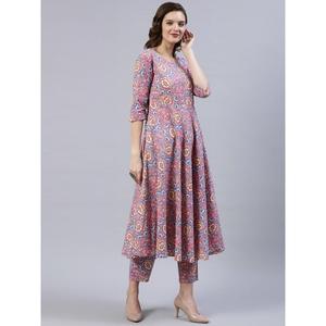 ROPA FORMAL ALGODÓN IMPRESIÓN DIGITAL TRABAJO KURTI BOTOM CON DUPATTA PINK Punjabi - Product Image 3