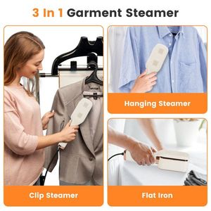 Vaporizzatore da Viaggio 3-in-1 per Vestiti 1000W, Stiratore Portatile con Testa Girevole a 180 Gradi, Piastra e Clip per Appendere, 220V, Stile a Secco - Product Image 4