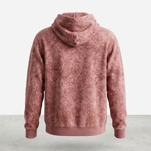 เสื้อฮู้ดดี้แบบแห้งเร็ว ระบายอากาศได้ดี ล้างสีแบบแอซิดวอช พิมพ์ลายตามสั่ง ผ้าคอตตอนผสม คุณภาพสูง สำหรับผู้ชาย - Product Image 2
