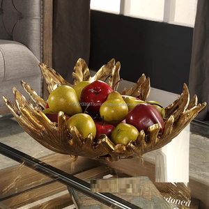 Bol moderne en aluminium de haute qualité, plateau en métal de luxe personnalisé plateau à fruits décoratif en aluminium doré et bols - Product Image 3