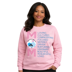 เสื้อสเวตเชิ้ตคอกลมสีชมพูสำหรับผู้หญิง ลาย MOM Love แขนยาว สวมใส่สบายทุกวัน เสื้อผ้าแฟชั่นทันสมัย - Product Image 1