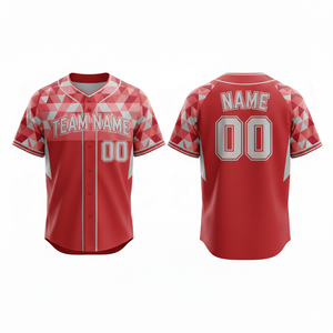Maillot de baseball personnalisable respirant à séchage rapide 100 % polyester imprimé par sublimation en maille col en V unisexe à manches courtes devant - Product Image 5