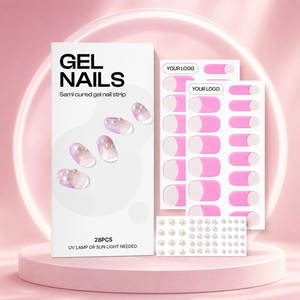 Bandes de manucure translucides roses, bandes de gel pour ongles rose orchidée, bandes d'ongles flexibles, bandes d'ongles ODM, bandes de manucure translucides roses - Product Image 1