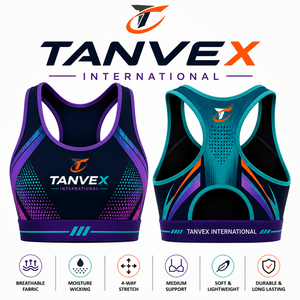 เสื้อชั้นในกีฬาสำหรับผู้หญิง TANVEX INTERNATIONAL แบบ Racerback สีพื้น เป็นมิตรต่อสิ่งแวดล้อม รองรับระดับปานกลาง ระบายอากาศได้ดี ซึมซับเหงื่อ เหมาะสำหรับออกกำลังกาย - Product Image 6