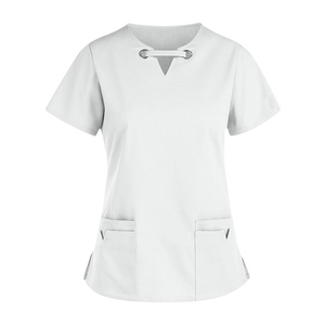 เสื้อสครับแพทย์สำหรับโรงพยาบาล เสื้อพยาบาล ยืดหยุ่น สวมใส่สบาย คอวี ยูนิเซ็กซ์ เสื้อผ้าสครับสำหรับมืออาชีพ - Product Image 2