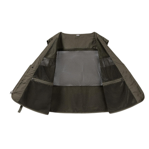 Chaleco de trabajo para hombre, para exteriores, ligero, transpirable, con cuello en V y bolsillos multifuncionales, en venta en línea. - Product Image 3