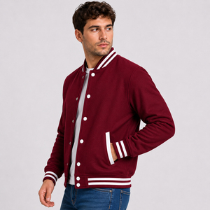 Fashion varsity <b>jacket</b> crafted for comfortable movement with premium texture and timeless style for urban daily outfit styling - Product Image 3