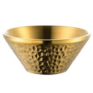 Hammered Design salad serving Stainless steel Metal Bowl Gold Ivory Color Salad Soup fruits handmade bowl - Product Image 4