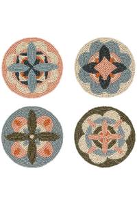 Sous-verres brodés à la main exclusifs avec des perles complexes pour des expériences culinaires élégantes et des intérieurs de luxe - Product Image 2