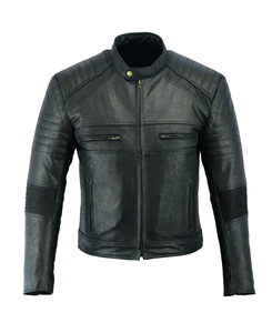 Best Quality <b>Men's</b> Stand Collar Leather <b>Jacket</b> Breathable Winter HIGH STREET Custom Design Solid Pattern Low MOQ - Product Image 2