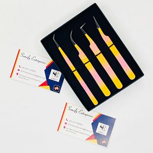 Pinces à épiler professionnelles en acier inoxydable à marque privée, anti-magnétiques, à pointe arrondie, lisses, précises, durables, de haute qualité, 10 mm - Product Image 6