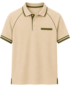 Camiseta Polo Personalizada para Hombre, Color Beige Oliva, Estilo Casual, Manga Corta, Transpirable, Mezcla de Algodón, para Golf, Verano - Product Image 1